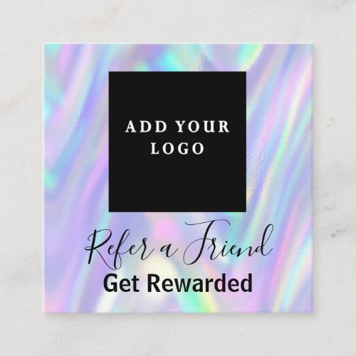 Modern Holographic Business Logo Promotional Referral Card