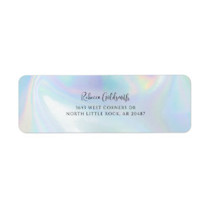 Modern Holographic Business Office Return Address Label