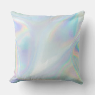 Modern Holographic Chic Throw Pillow