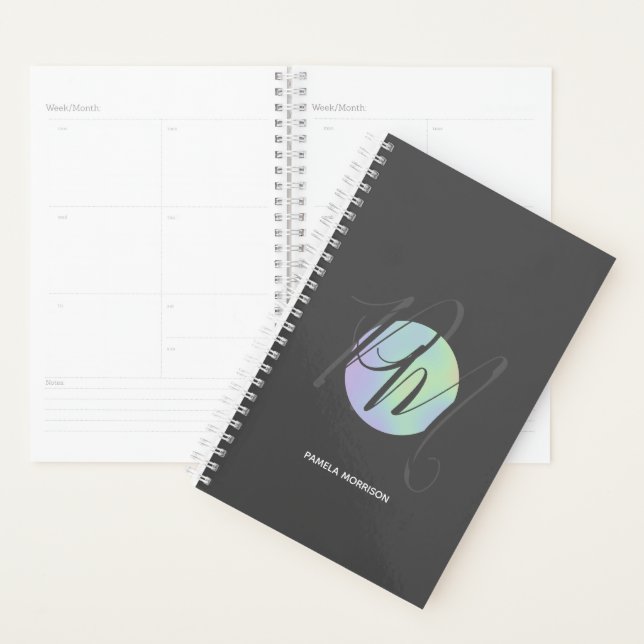 Modern Holographic Circle Monogram - Planner (Display)
