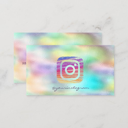 Modern Holographic Colorful Instagram Business Card