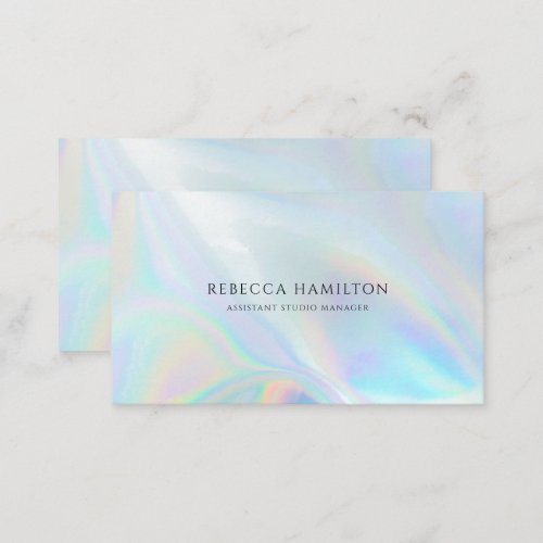 Modern Holographic Company Owner Business Card