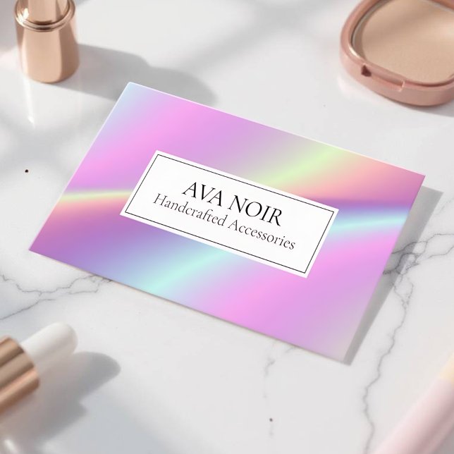 Modern Holographic Editable Brand Card Design (Holographic Editable Card - Front)