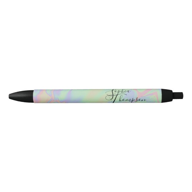 Modern Holographic Effect Script Rainbow Pastel Bl Pen (Front)