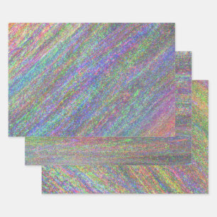 Modern Holographic Elegant Pastel Rainbow Party Wrapping Paper Sheets