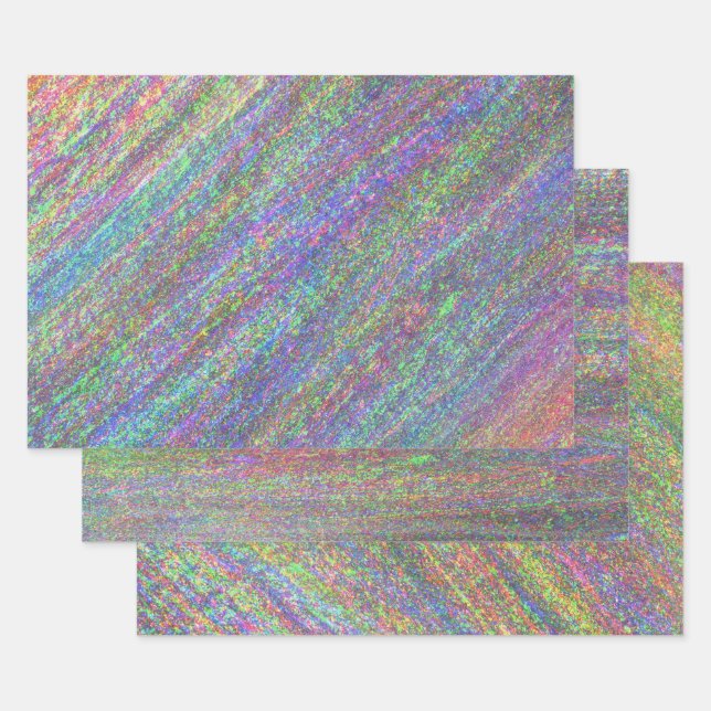    Modern Holographic Elegant Pastel Rainbow Party Wrapping Paper Sheets (Set)
