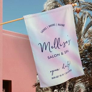 Modern Holographic Elegant Salon Shop Outdoor Flag