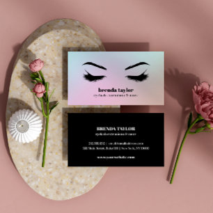 Modern Holographic Eyelash Browbar professional Business Card