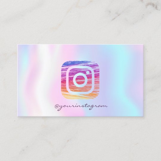 Download Modern Holographic Instagram Social Media Business Card ...