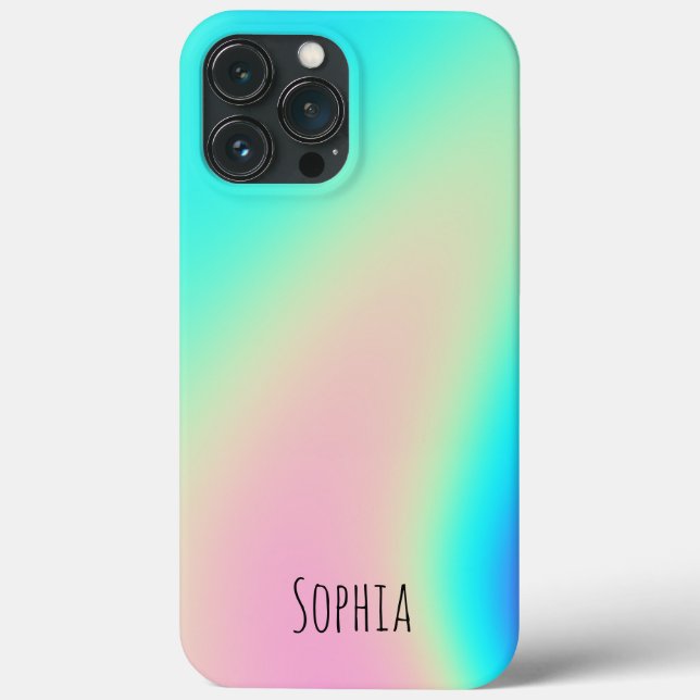 Modern Holographic Iridescent Personalized  Case-Mate iPhone Case (Back)