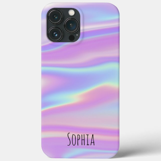 Modern Holographic Iridescent Personalized  Case-Mate iPhone Case (Back)