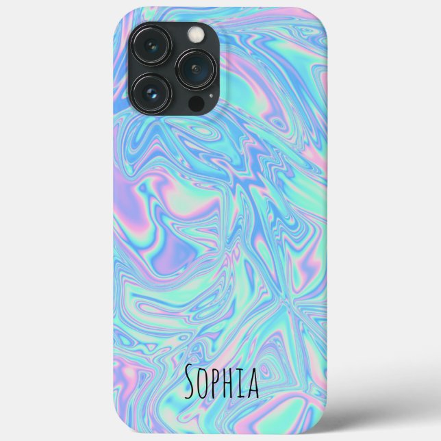 Modern Holographic Iridescent Personalized  Case-Mate iPhone Case (Back)