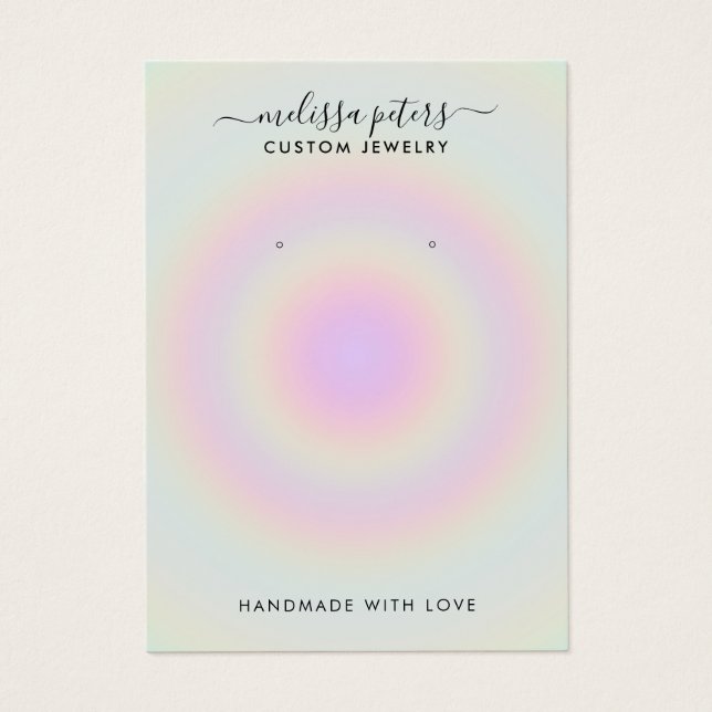 Modern Holographic Jewelry Earring Display Card (Front)