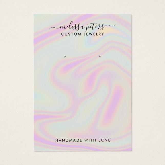 Modern Holographic Jewelry Earring Display Card (Front)