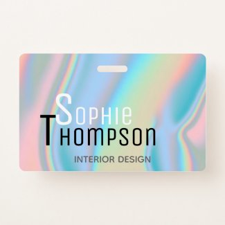 Modern Holographic Liquid Marble Badge