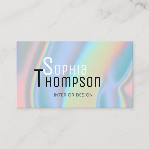 Modern Holographic Liquid Marble Business Card