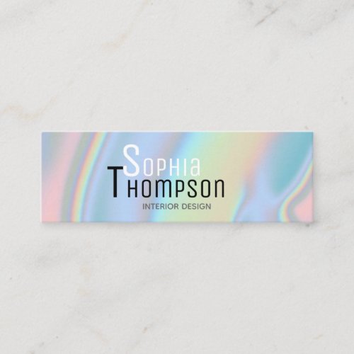 Modern Holographic Liquid Marble Mini Business Card