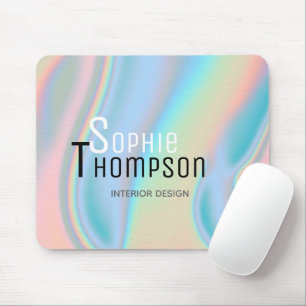 Modern Holographic Liquid Marble Mouse Pad