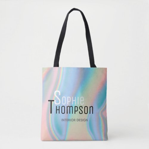 Modern Holographic Liquid Marble Tote Bag