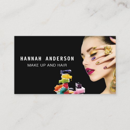 Modern holographic makeup artist pastel rainbow bu business card