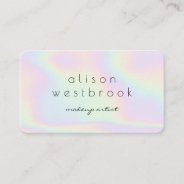 Modern Holographic Makeup Artist Pastel Rainbow Business Card at Zazzle