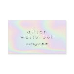 Modern holographic makeup artist pastel rainbow business card Modern holographic makeup artist pastel rainbow business card