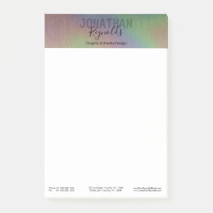 Modern Holographic Metal Name - Post-it® Notes
