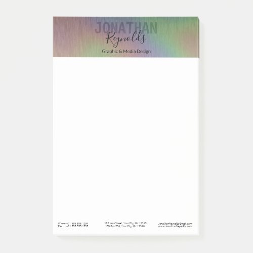 Modern Holographic Metal Name _ Post_it Notes