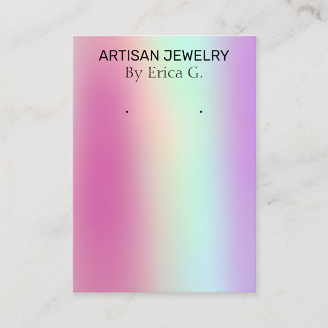 Modern Holographic Neon Colored Earring Card (Front)