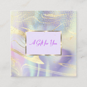 Modern Holographic,Opal,Frame,Confetti Discount Card