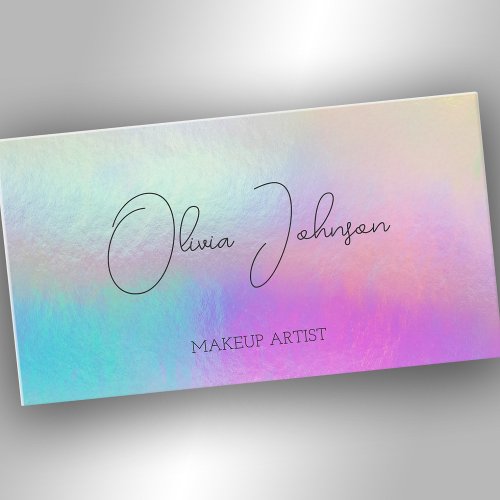 Modern Holographic Opal Stone Business Card