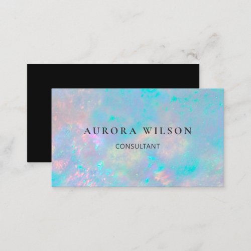 Modern Holographic Opal Stone Stylish Business Card