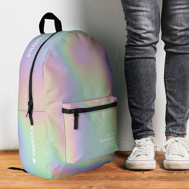 Modern Holographic Pastel Stylish  Printed Backpack (Modern Holographic Pastel Stylish Printed Backpack
)
