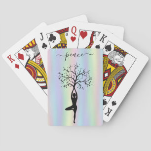 Modern Holographic, Peace Yoga Poker Cards