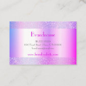 Modern Holographic Pink Purple Ombre Hair Stylist Business Card (Back)