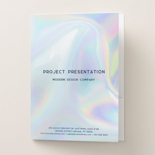 Modern Holographic Project Presentation Folder (Front)