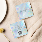 opal photo texture square business card