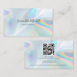 Modern Holographic QR Code Business Card