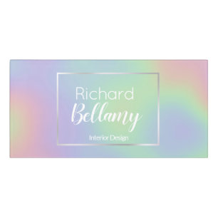 Modern Holographic Rainbow Effect Metal Frame Door Sign