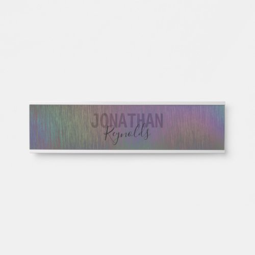 Modern Holographic Rainbow Metal Hangin Name Plate