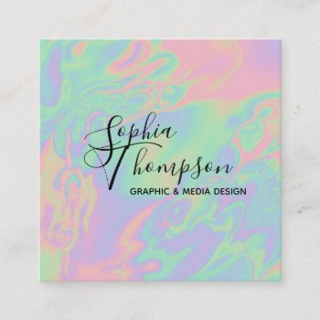 Modern Holographic Rainbow Pastel - Business Card by SorayaShanCollection at Zazzle