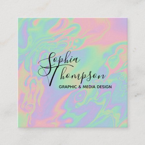 Modern Holographic Rainbow Pastel _ Business Card
