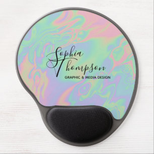 Modern Holographic Script Rainbow Pastel Mousepad