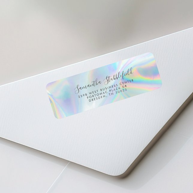 Modern Holographic Script Return Address Label (Modern Holographic Script Return Address Label)
