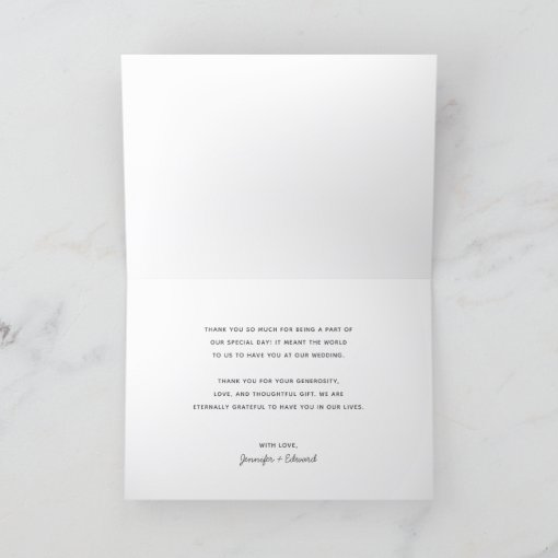 Modern Holographic Script Wedding Thank You Card | Zazzle