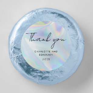 Modern Holographic Script Wedding Thank You Dipped Oreo Cookie Favors