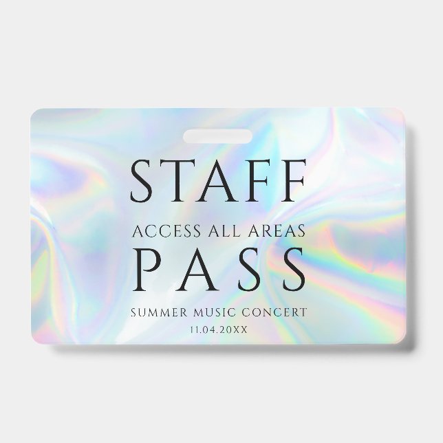 Modern Holographic Staff All Access Pass Concert Badge (Front)