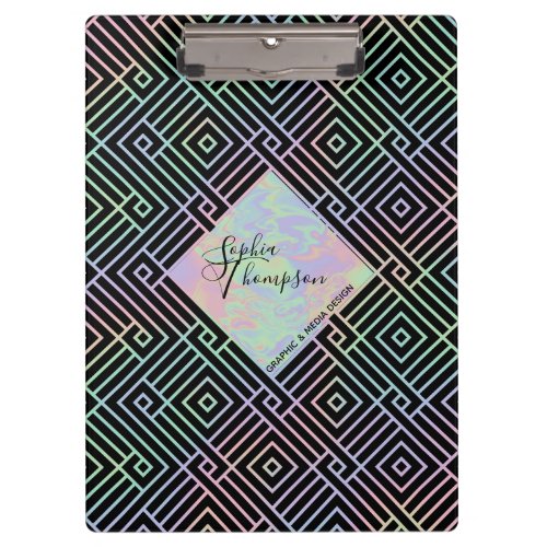 Modern Holographic Symmetric Pattern _ Clipboard