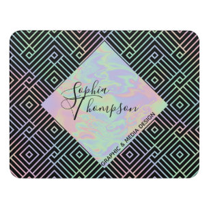 Modern Holographic Symmetric Pattern - Door Sign