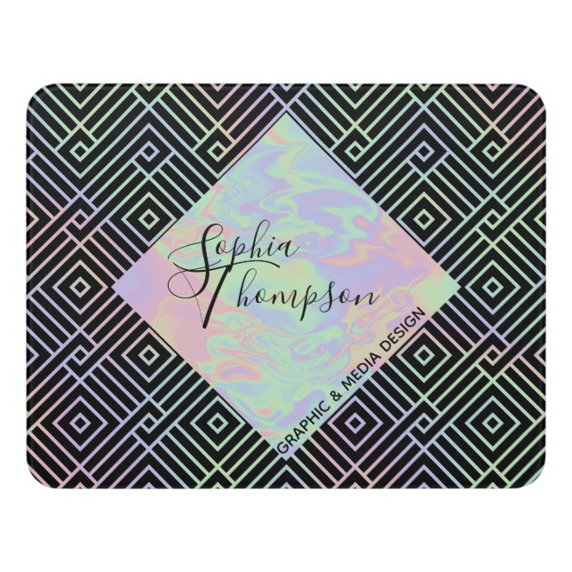 Modern Holographic Symmetric Pattern - Door Sign (Contemporary Front)